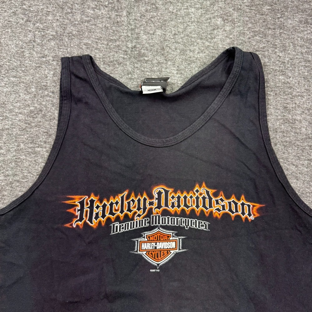 Harley Davidson Motorcycle Tank Top Unisex‎ Medium Black Hales Mansfield Ohio